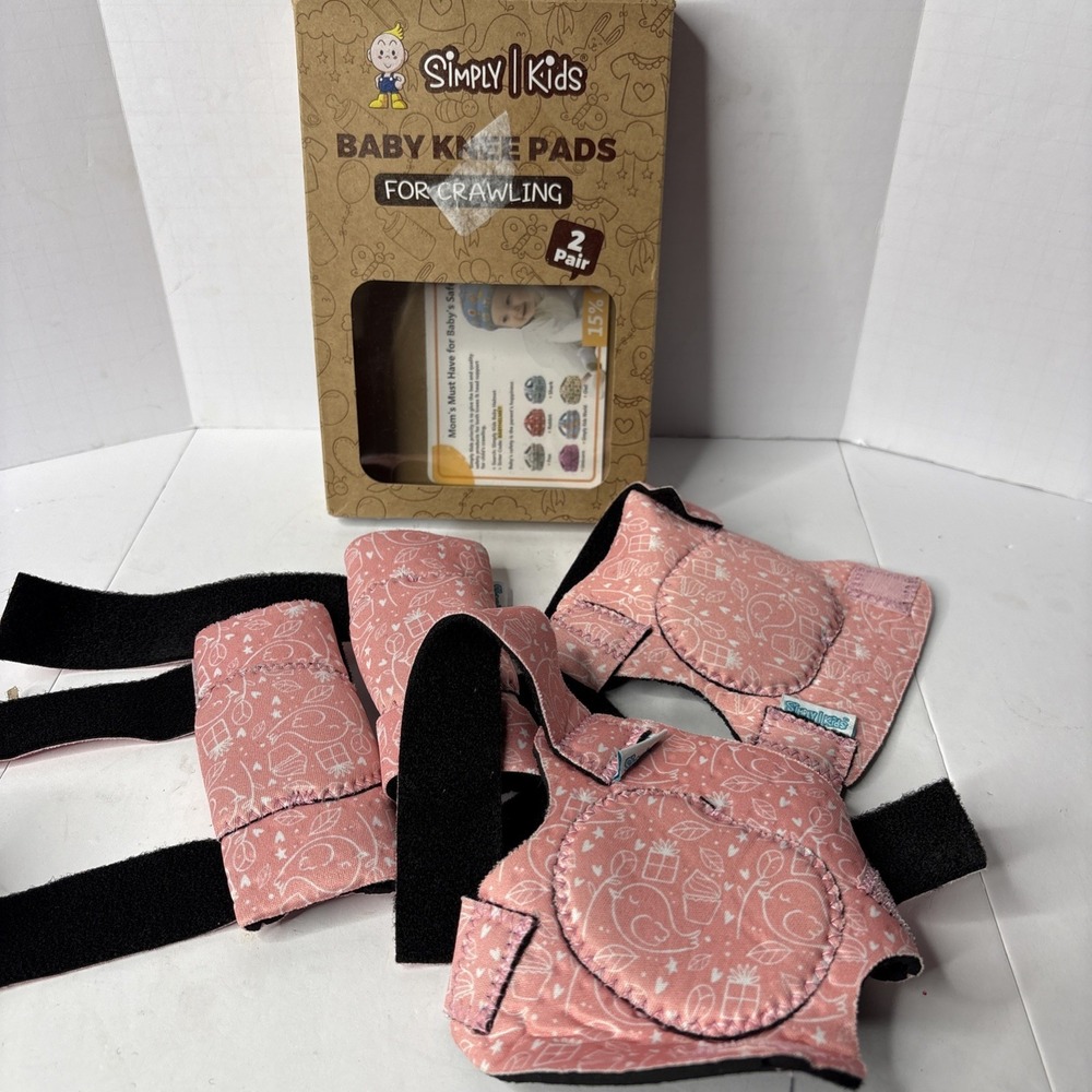 Simply‎ Kids Baby Knee Pads for Crawling in Pink Print 2 Pairs